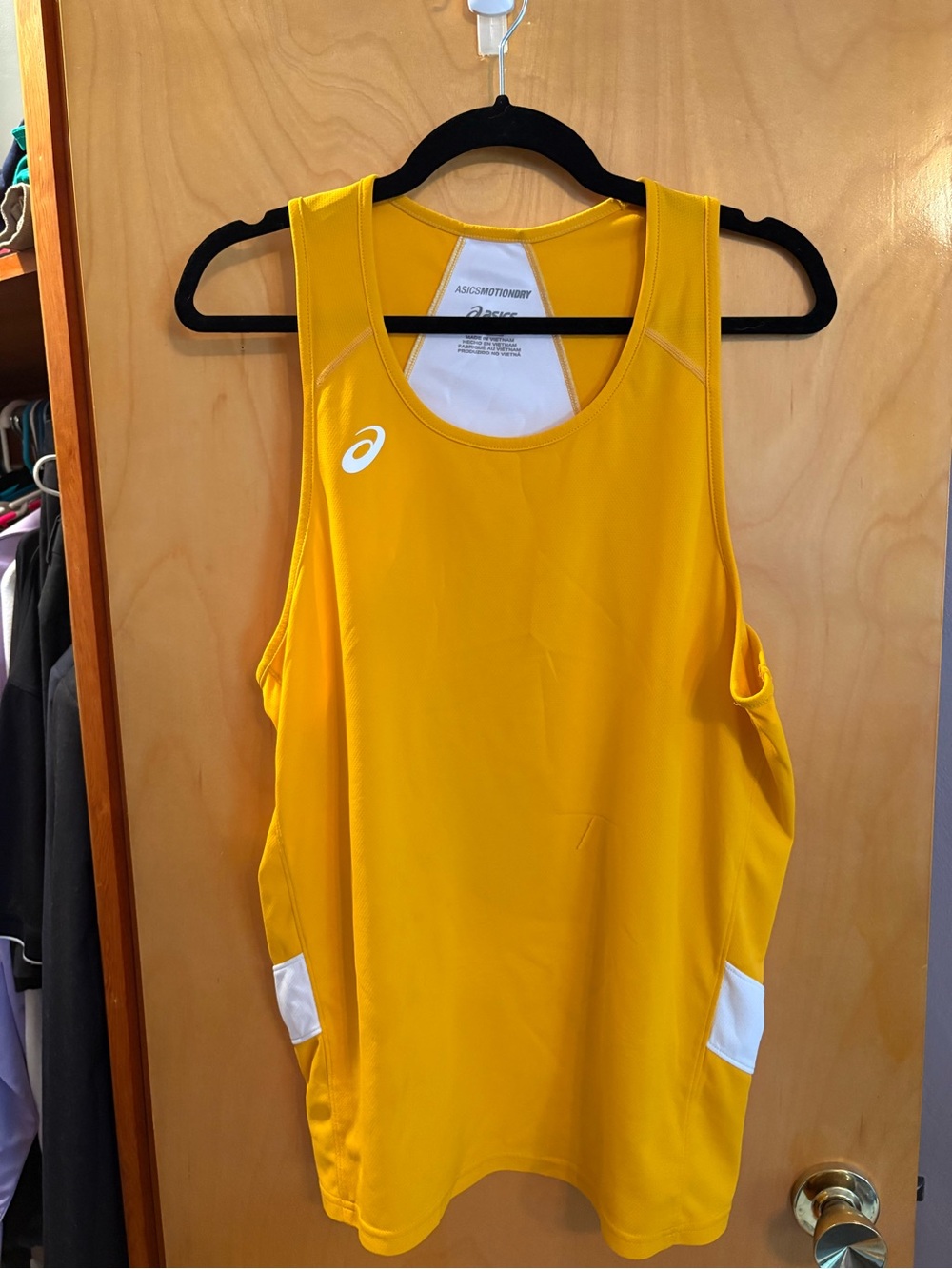 Asics Yellow Athletic Tank Top with White Accents